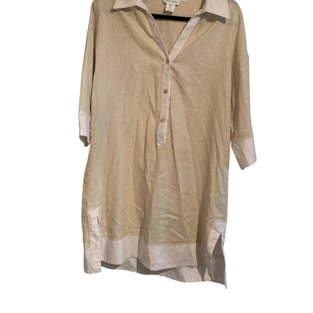 Cynthia Rowley Cream Linen Blend Shift Dress